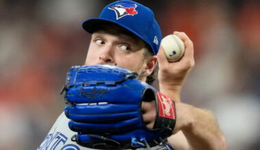 Toronto Blue Jays pitcher Trey Yesavage exits with apparent knee injury