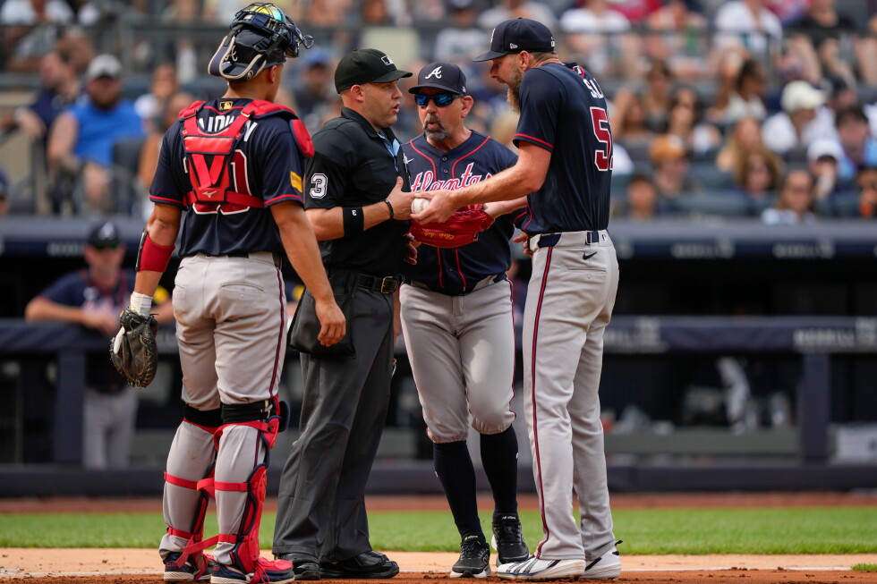 Braves ace Sale ejected before start of game against Yankees
