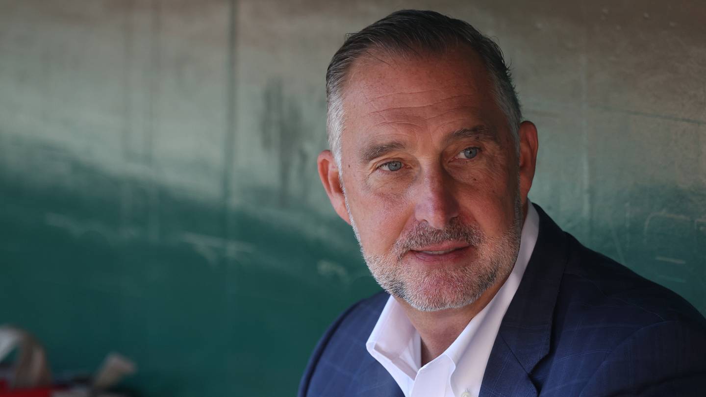 Sep 6, 2026; Pittsburgh, Pennsylvania, USA;  Los Angeles Angels interim general manager John Mozeliak looks on in the dugout before the game against the Pittsburgh Pirates at PNC Park.  Mandatory Credit: Charles LeClaire-Imagn Images