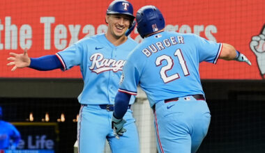 Jake Burger homers twice as Rangers beat Rays 8-6 to split 4-game series