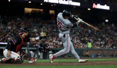 Bradley passes 200 strikeouts, pitches Twins to 3-2 win over Giants