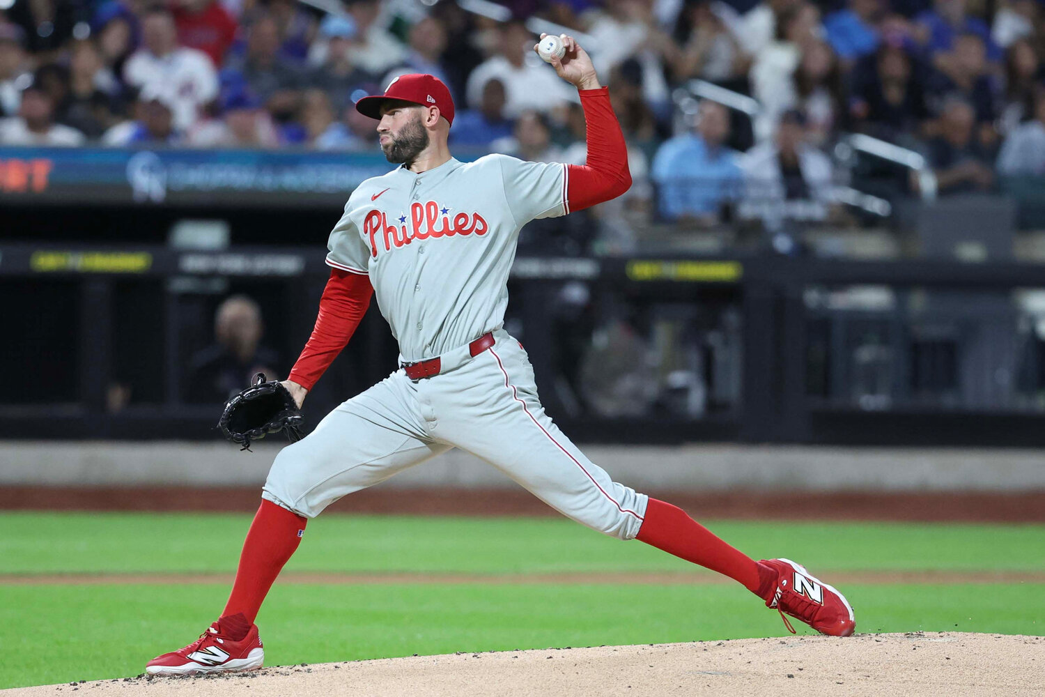 Philadelphia Phillies starting pitcher Tim Mayza (37) pitches in the first inning against the New York Mets at Citi Field.