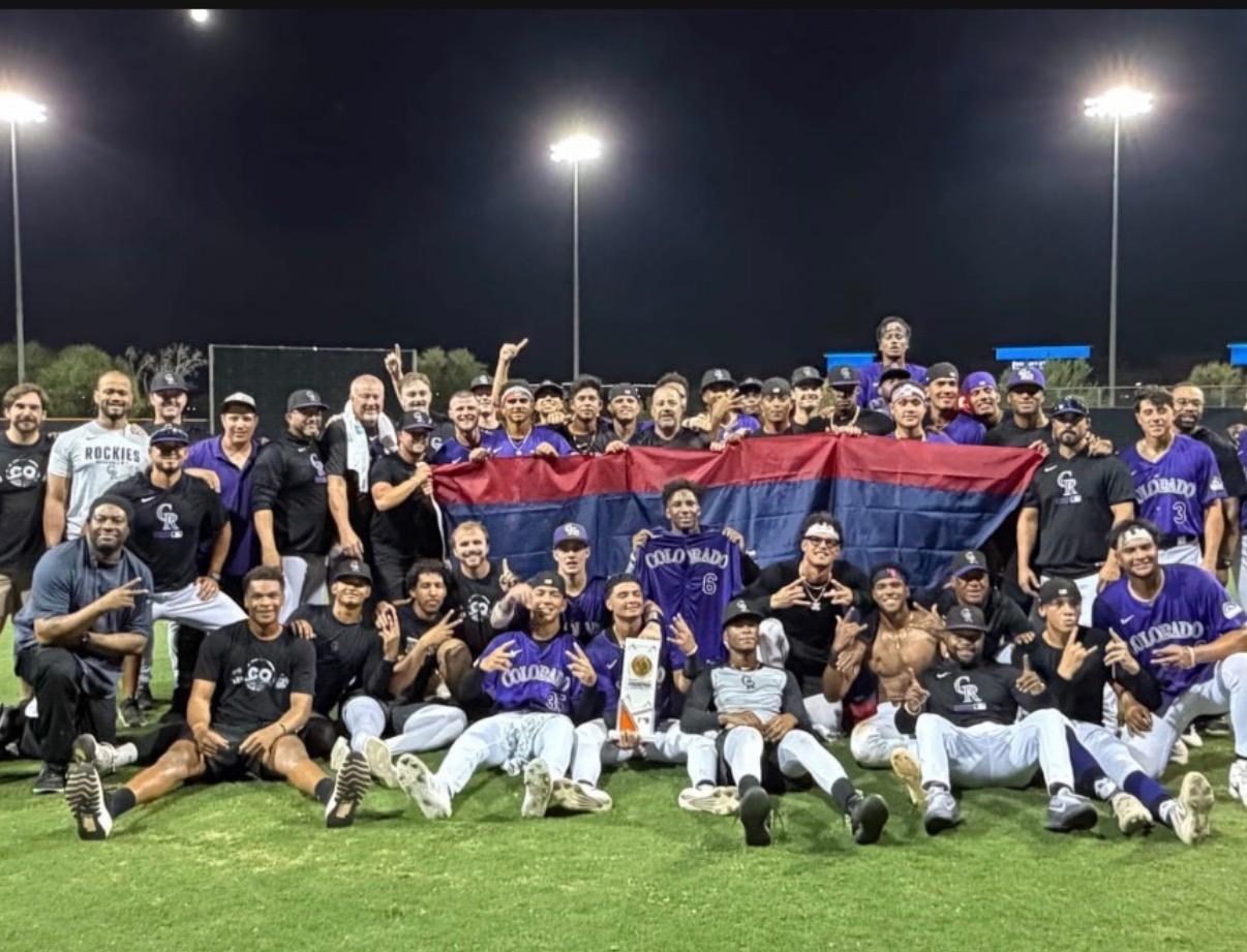 The ACL Rockies celebrate their championship at Salt River Fields at Talking Stick on July 28, 2026