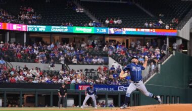 Tampa Bay Rays starting pitcher Shane McClanahan throws to the Texas Rangers during the second inning of a baseball game Thursday, Sept. 3, 2026, in Arlington, Texas. (AP Photo/Julio Cortez)