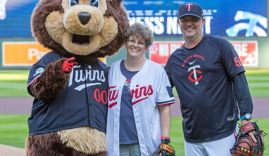 Mitchell woman throws out first pitch for Twins in ‘bucket list’ event - Mitchell Republic