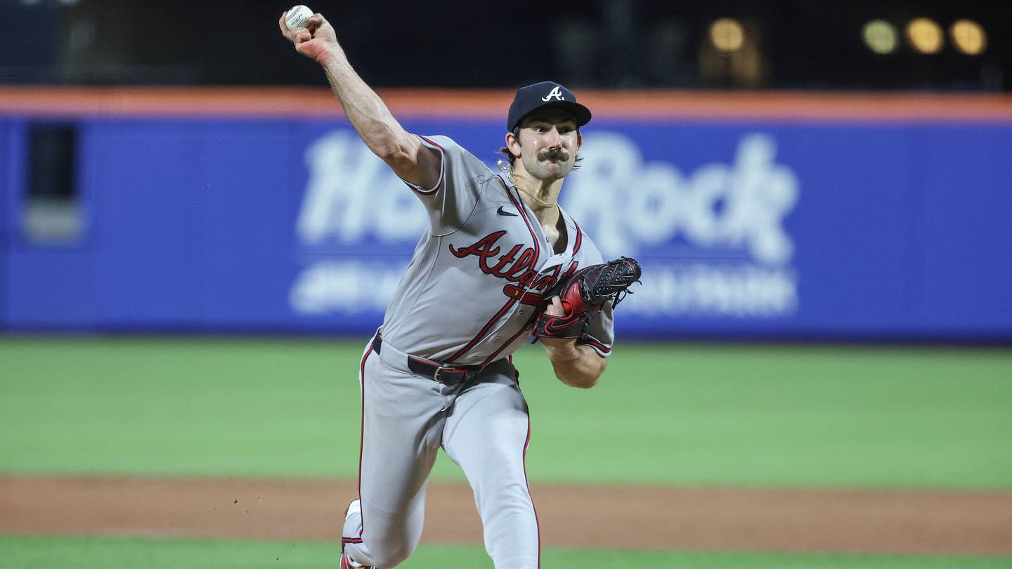Jun 12, 2026; New York City, New York, USA; Atlanta Braves starting pitcher Spencer Strider (99) pitches in the third inning against the New York Mets at Citi Field. Mandatory Credit: Wendell Cruz-Imagn Images