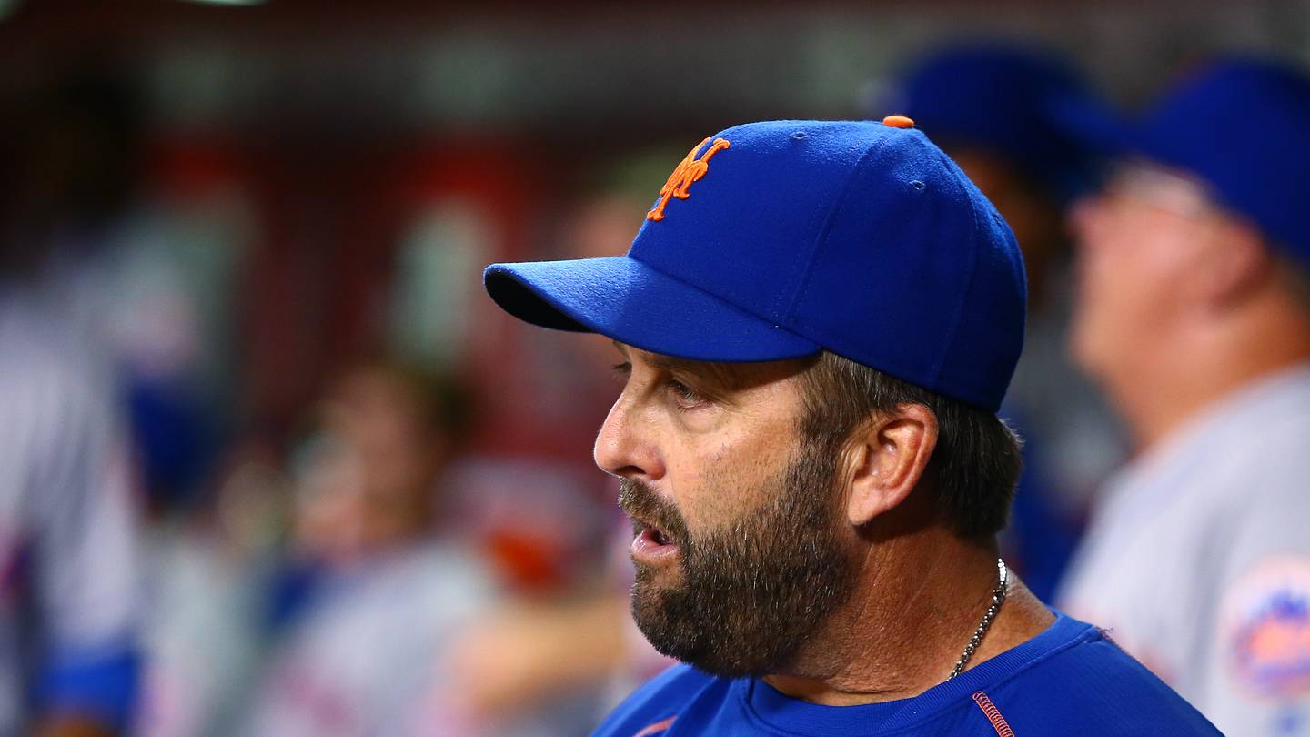 Aug 15, 2016; Phoenix, AZ, USA; New York Mets hitting coach Kevin Long against the Arizona Diamondbacks at Chase Field. Mandatory Credit: Mark J. Rebilas-USA TODAY Sports