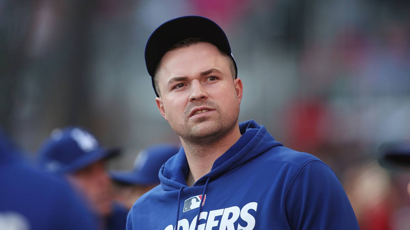 Cumberland, Georgia, USA;  Los Angeles Dodgers pitcher Tarik Skubal (29) looks on before game four against the Atlanta Braves in the NLDS for the 2026 MLB Playoffs at Truist Park.  Mandatory Credit: Brett Davis-Imagn Images
