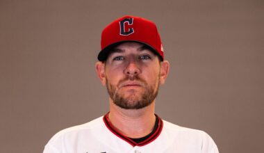 Goodyear, AZ, USA; Cleveland Guardians assistant pitching coach Brad Goldberg (81) during media day in Goodyear. Mandatory Credit: Arianna Grainey-Imagn Images