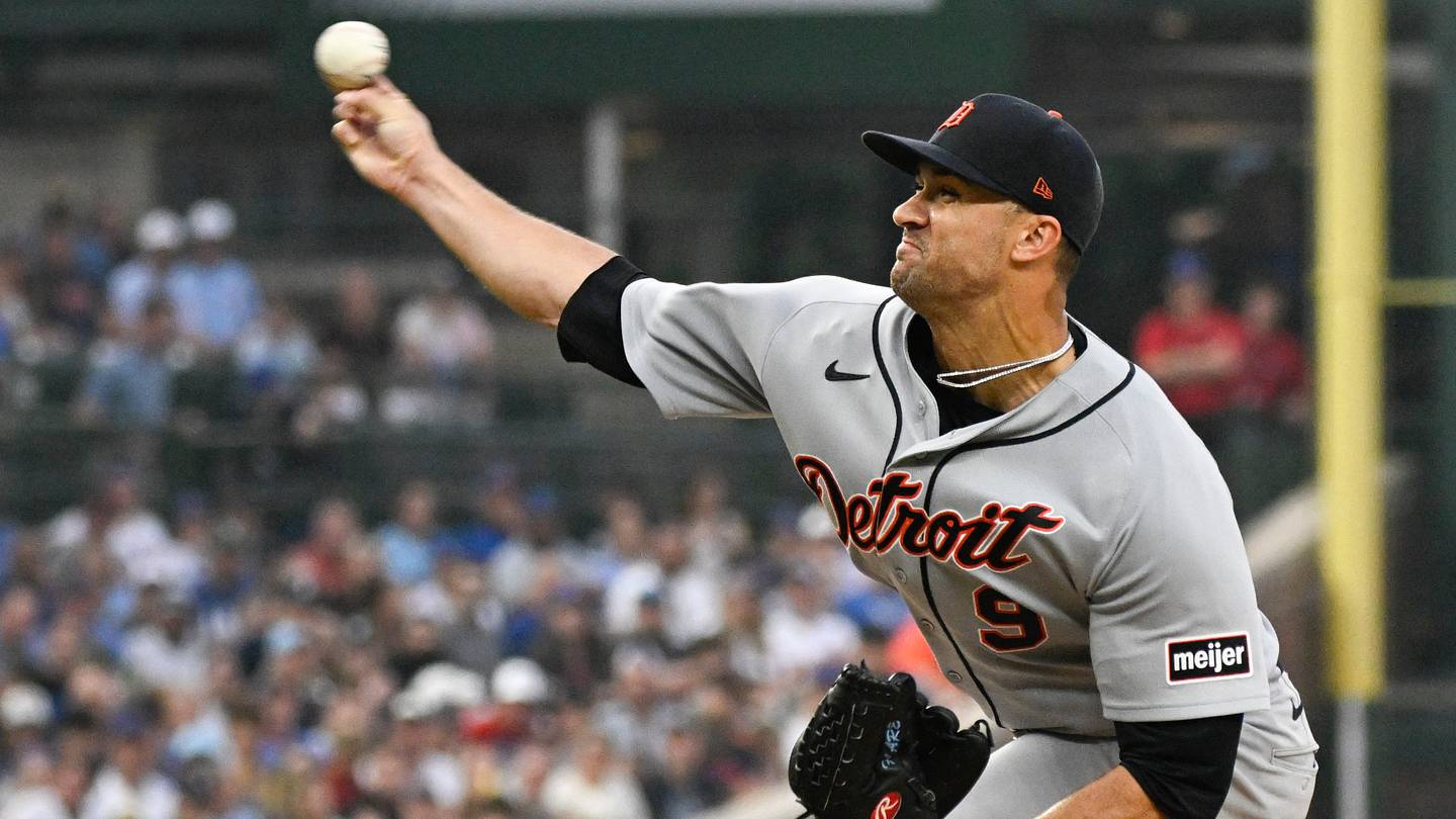 Jul 20, 2026; Chicago, Illinois, USA;  Detroit Tigers pitcher Jack Flaherty delivers the ball during the first inning against the Chicago Cubs at Wrigley Field. Mandatory Credit: Matt Marton-Imagn Images