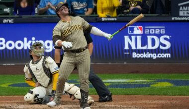 Brewers get a big assist from their ballpark roof to beat the Padres 3-2 in NLDS opener