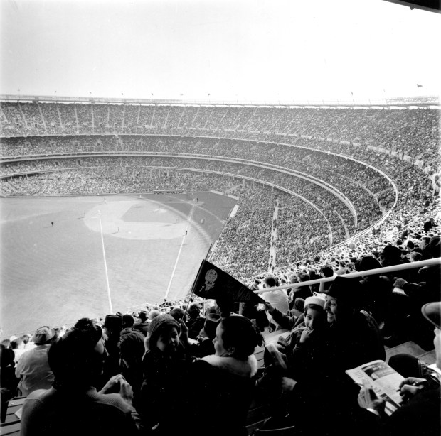 This April 17, 1964 file photo shows Shea Stadium as the New York Mets play their first game in the new ballpark against the Pittsburgh Pirates in the Queens borough of New York City. (AP Photo)