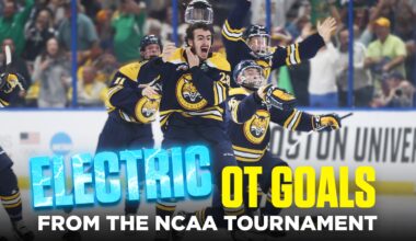 14 minutes of ELECTRIC overtime goals from the NCAA men's hockey tournament