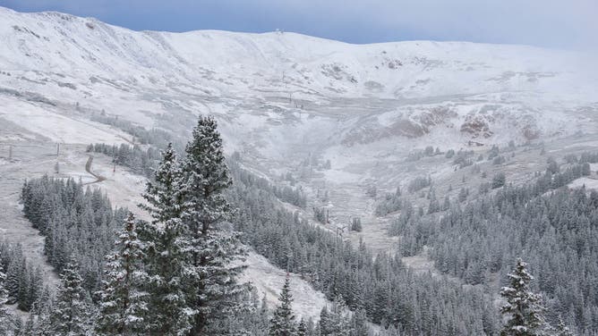 Fresh snow at the Loveland Ski Area about an hour west of Denver, Colorado on Sept. 22, 2024.