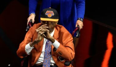 Former New York Knicks star Dick Barnett, shown on stage during his 2024 Basketball Hall of Fame induction ceremony, has died at age 88, the NBA club announced (Joe Buglewicz)