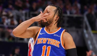 NBA playoffs: Knicks' Jalen Brunson leaves game vs. Pistons with leg injury