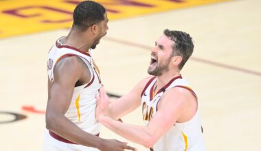 How Kevin Love, Tristan Thompson pregame hug transcended NBA playoffs