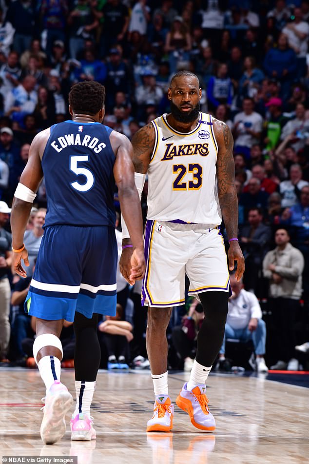 James and Edwards were seen shoving one another earlier in the half