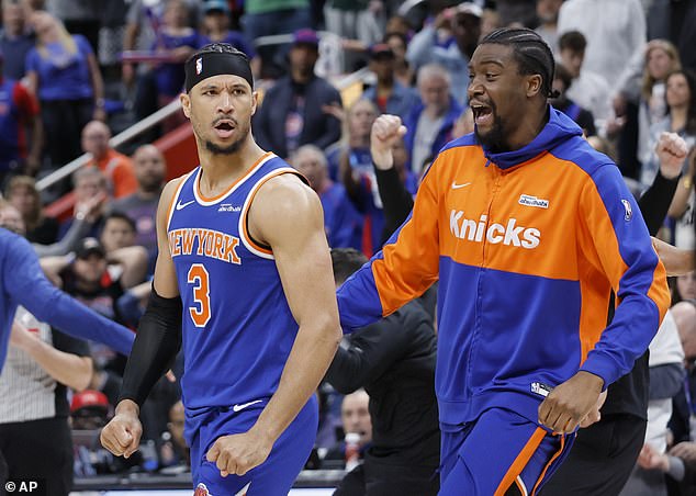 Josh Hart (left) acknowledged contact when speaking with reporters, but didn't admit to a foul