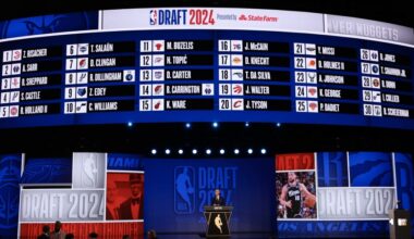 An overall view showing the first 30 NBA draft picks