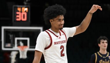 Dylan Harper #2 of the Rutgers Scarlet Knights...