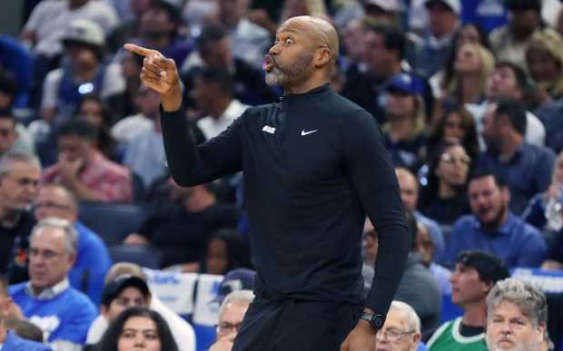Orlando coach Jamahl Mosley reacts during the Boston Celtics at...