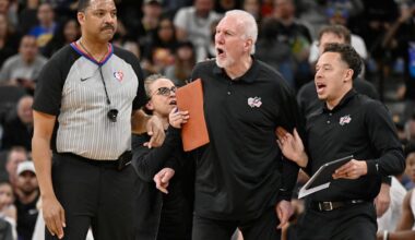 Gregg Popovich speaks at news conference introducing Mitch Johnson as new Spurs coach