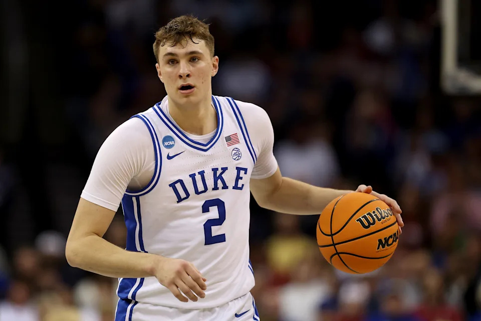 Cooper Flagg will almost certainly be the No. 1 pick in the NBA Draft on June 25. (Patrick Smith/Getty Images)