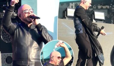 Pitbull braves Miami heat in leather outfit for F1 concert