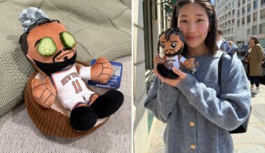 Knicks fan's pampering of Jalen Brunson doll goes viral