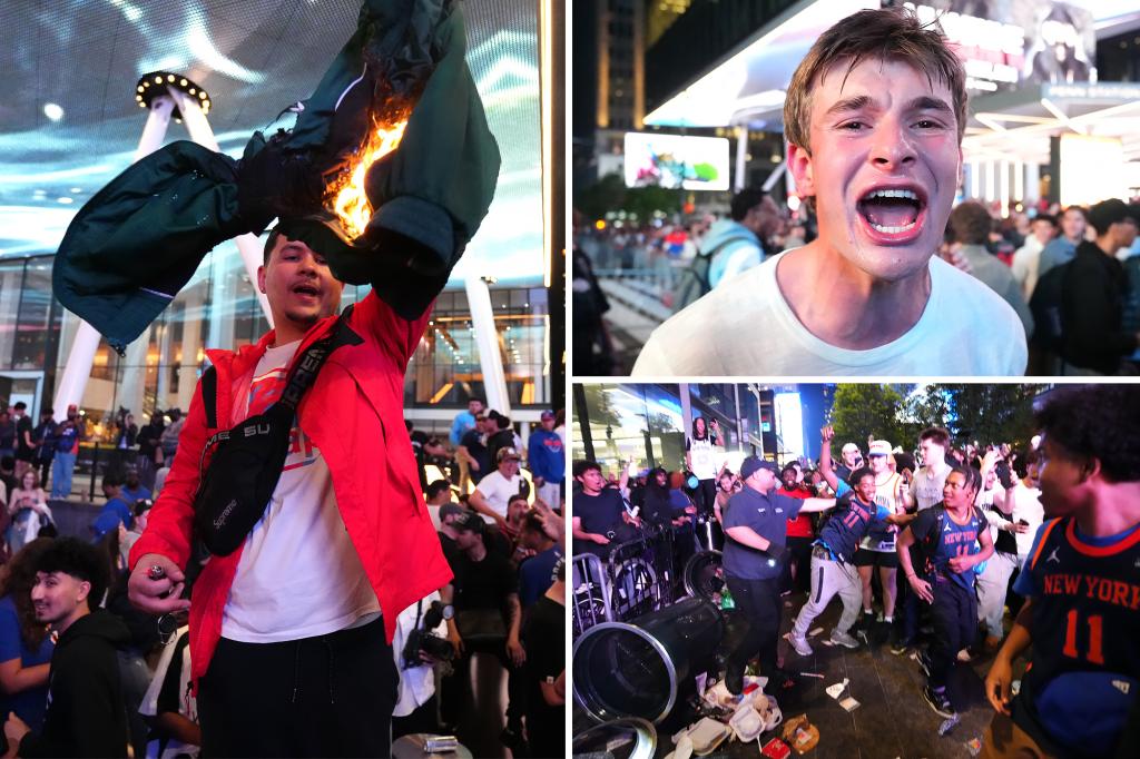 NYC Knicks fans take over Seventh Avenue outside MSG to celebrate Game 6 win over the Celtics