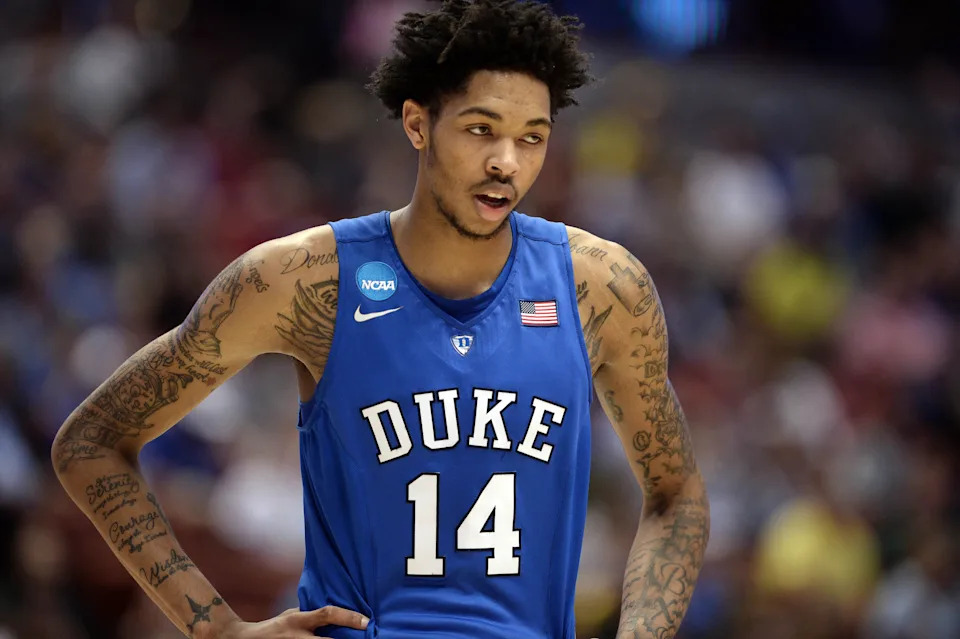 Duke Blue Devils guard Brandon Ingram reacts during the 82-68 loss against Oregon Ducks.