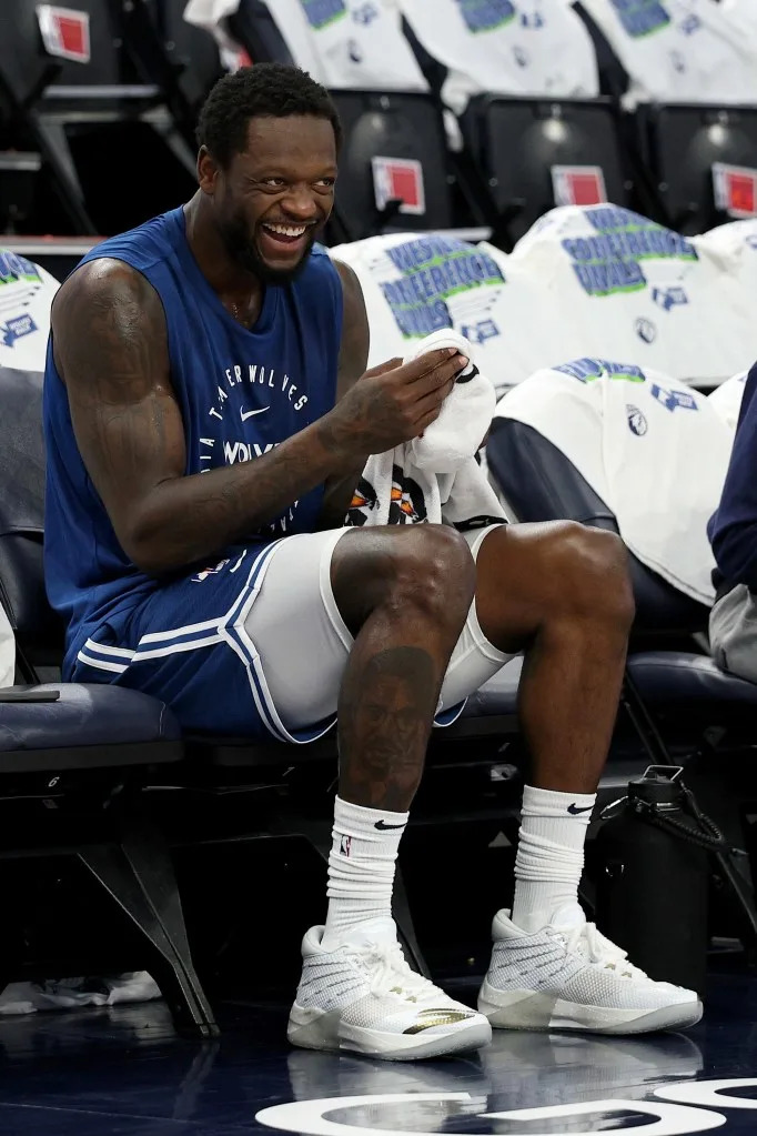 julius Randle of the Minnesota Timberwolves smiles before <br>Game 4 of the Western Conference Finals against the <br>Oklahoma City Thunder. Getty Images