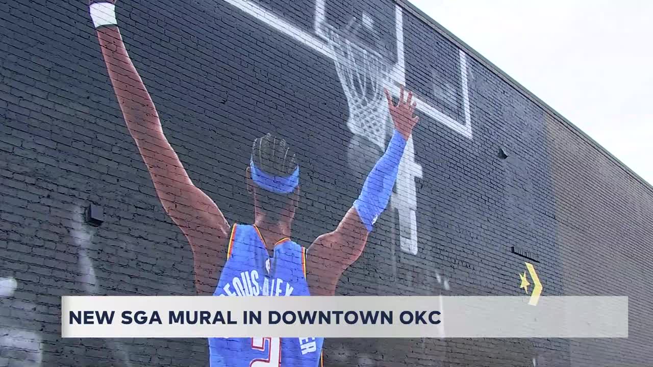 New mural in downtown OKC honors Thunder's Shai Gilgeous-Alexander.