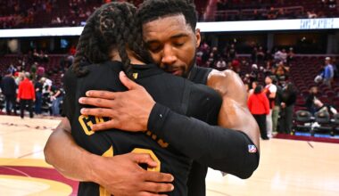 NBA playoffs: Donovan Mitchell returns to court to sit on bench an hour after Cavaliers eliminated: 'We'll be back'