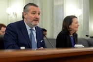 Senate Commerce, Science, and Transportation Committee Chair Sen. Ted Cruz, R-Texas, left,...