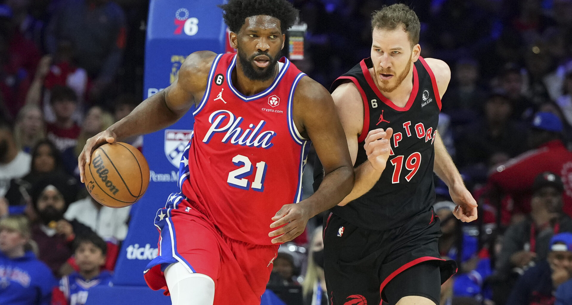 Jakob Poeltl and Joel Embiid