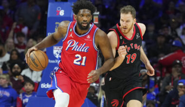 Jakob Poeltl and Joel Embiid