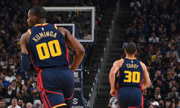Jonathan Kuminga and Stephen Curry