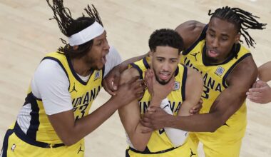 Pacers tie it on Halburton's jumper at buzzer, then beat Knicks 138-135 in OT of East finals Game 1