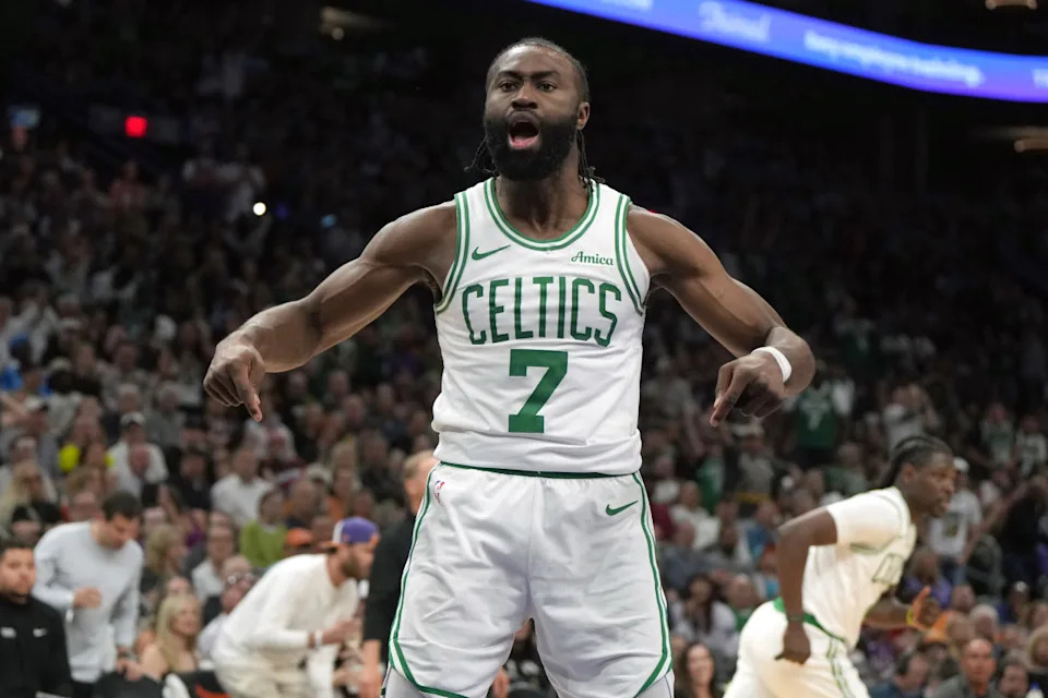 Boston Celtics guard Jaylen Brown (7).Rick Scuteri-Imagn Images