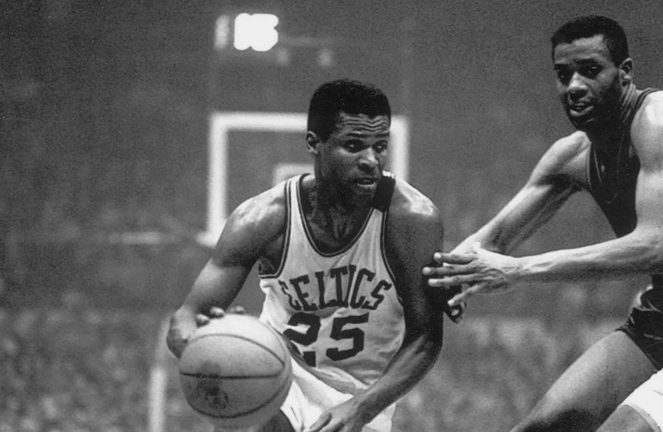 Basketball: NBA Playoffs: Boston Celtics K.C. Jones (25) in action vs Philadelphia 76ers at Boston Garden. Game 7. Boston, MA 4/15/1965 CREDIT: Walter Iooss Jr. (Photo by Walter Iooss Jr. /Sports Illustrated via Getty Images) (Set Number: X10705 )