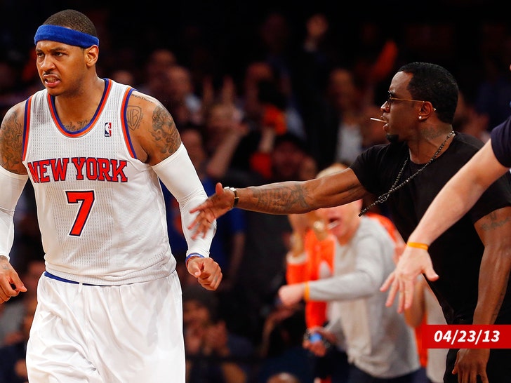 diddy knicks game getty