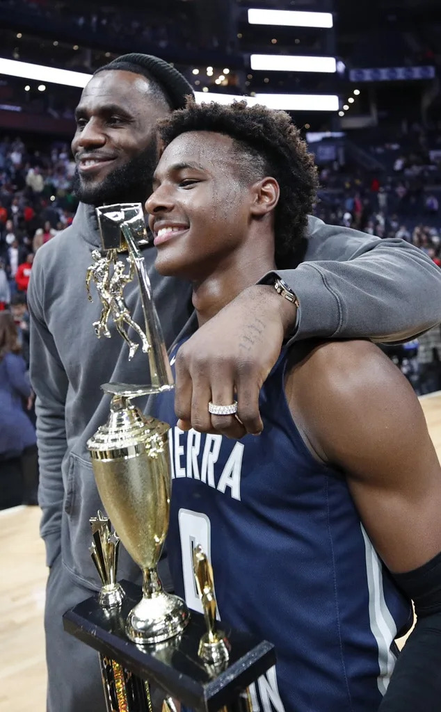 <p>LeBron James and Bronny James</p>