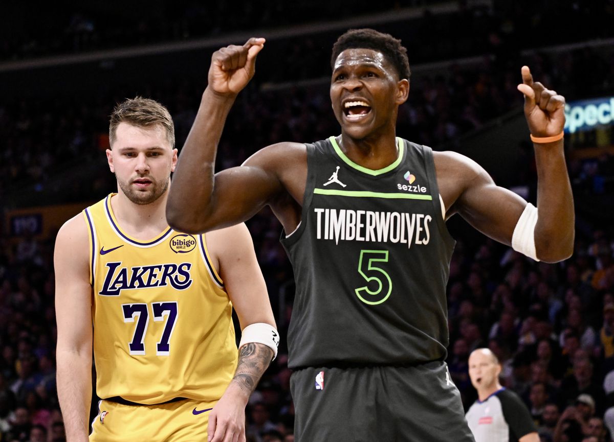 Minnesota Timberwolves defeated the Los Angeles Lakers 103-96 to win game 5 of a first round NBA playoff basketball game.
