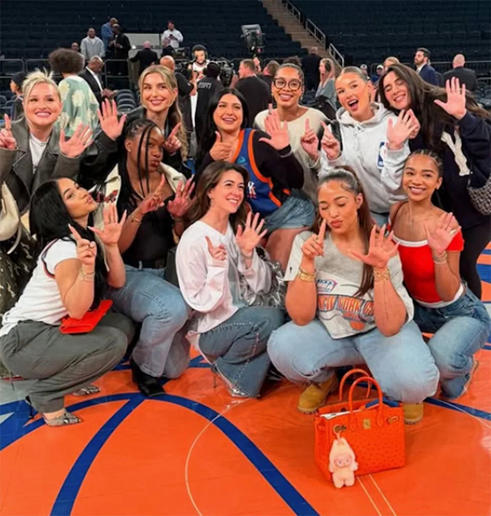 Jordyn Woods celebrated with fellow Knicks WAGs, as captured in one photo. Jordyn Woods/Instagram