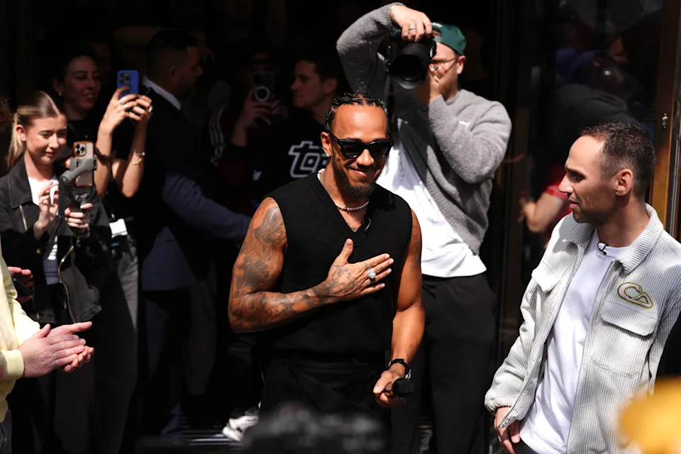 Lewis Hamilton officially opens the brand-new flagship Fanatics Collectibles store on Regent Street in London. Picture date: Friday April 25, 2025. (Photo by Bradley Collyer/PA Images via Getty Images)