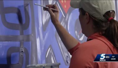 OKC artist's window paintings celebrate Thunder's NBA Finals run
