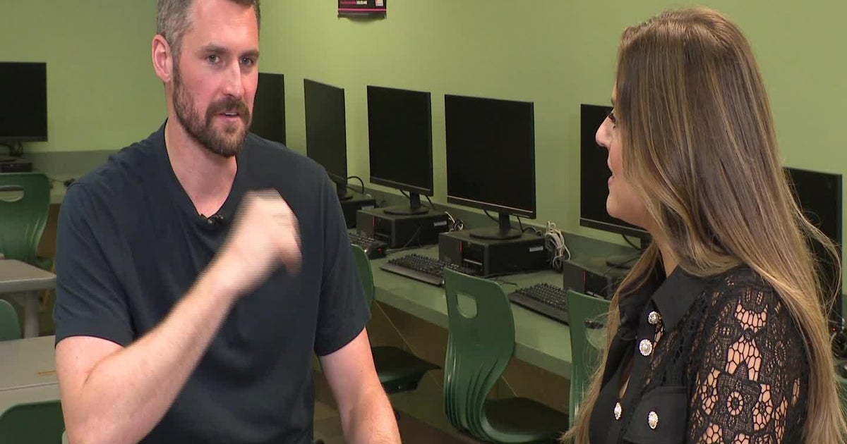 Miami Heat's Kevin Love visited Miami Jackson Senior High School to talk to students about mental he