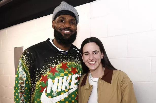 LeBron James and Caitlin Clark met up after the Los Angeles Lakers game against the Indiana Pacers